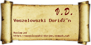 Veszelovszki Dorián névjegykártya